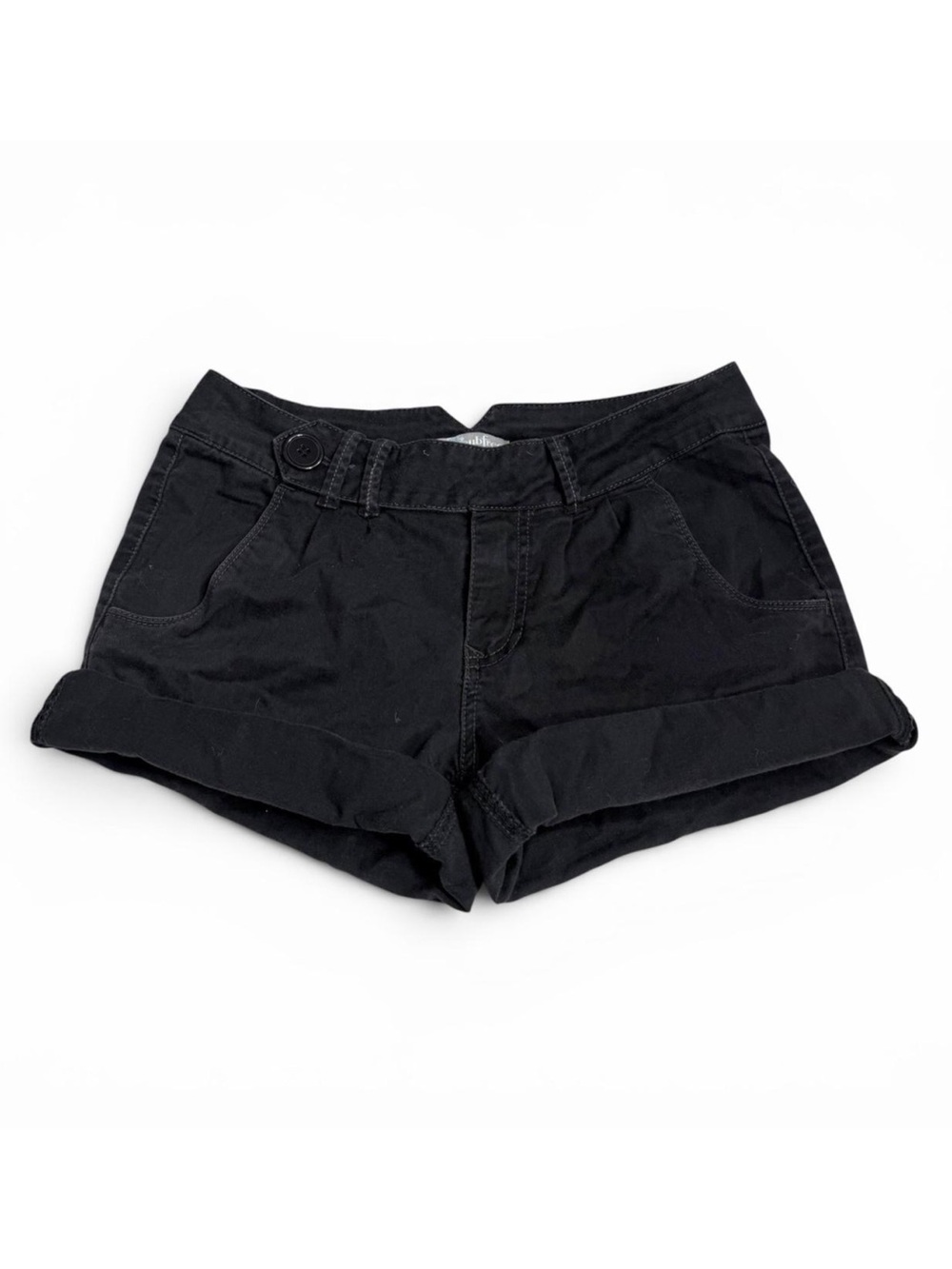 Y2K UB Free Black Cuffed Chino Utility Shorts